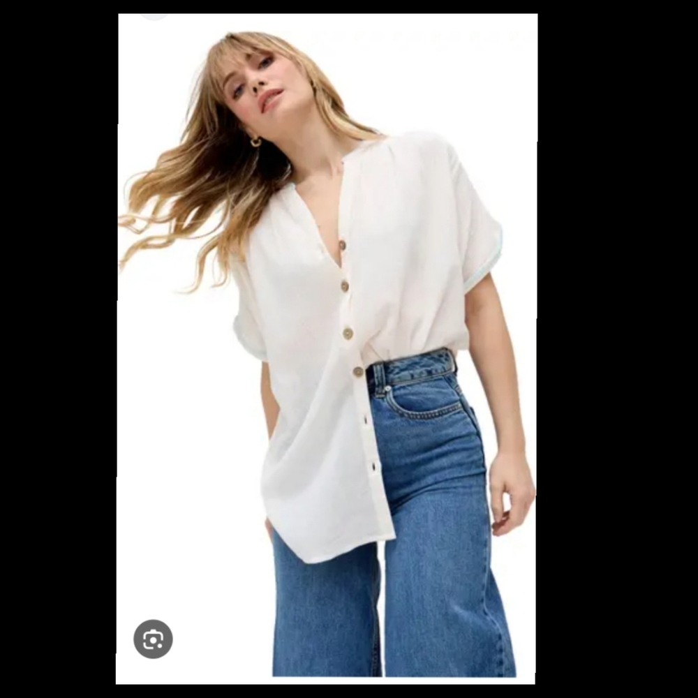 Basic Editions Vintage Button Down Cap Short Slee… - image 4